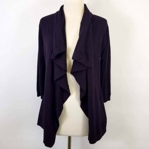 Theory Drape Open Front Wool Cardigan Sweater Maritza B New Steady Cardigan - Picture 2 of 8